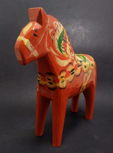 Vintage Dala Horse Large Red Wooden Sweden Collectible Dalarna Figurine - Picture 4 of 19