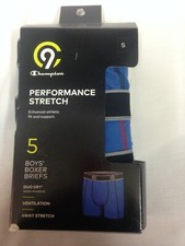 NWT C9 Champion Boys 5pk Boxer Briefs - Size SM 6-8 - Athletic Vent Duo Dry Blue