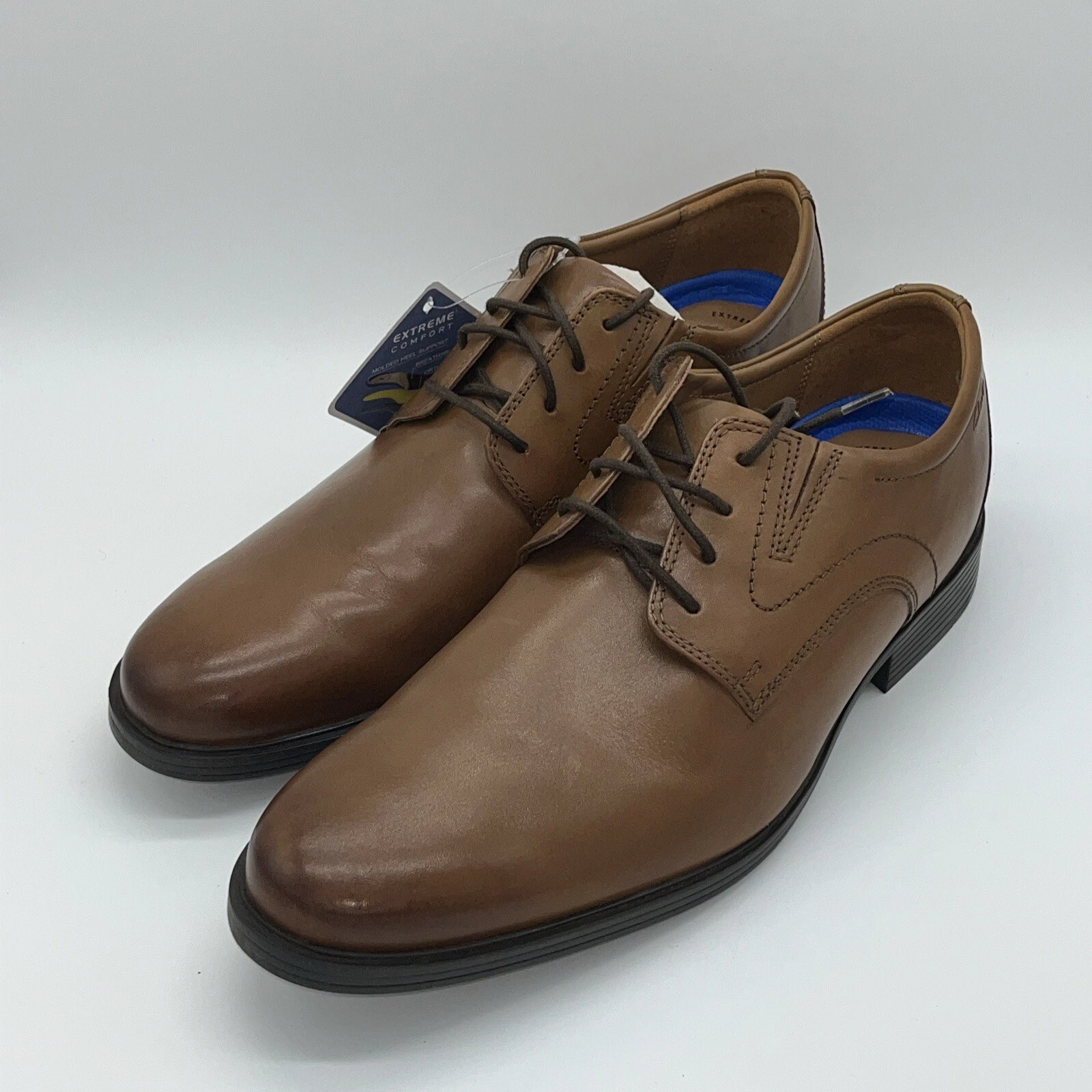 Clarks Whiddon tinta unita in pelle marrone scuro (52919) uomo taglia 11