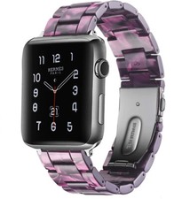 Purple Resin Wrist Watch Band Strap For Apple Watch Series 10 9 8 7 6 5 4 3 SE 2