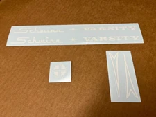 Complete Schwinn Approved White Varsity Bicycle Decal Set