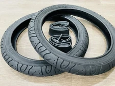 16” Black Kids Bicycle Tires and Tubes 16x2.125 Fits 1.75 1.95 BMX 16" Stroller