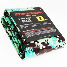 16'x16' Heavy Duty All Purpose 8 Mil Camo/Green Tarp