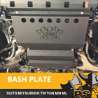 <!--F#f_0-->Bash Plate 4mm 2pcs Powder Coated Black to suit Mitsubishi Triton ML-MN <!--F/-->