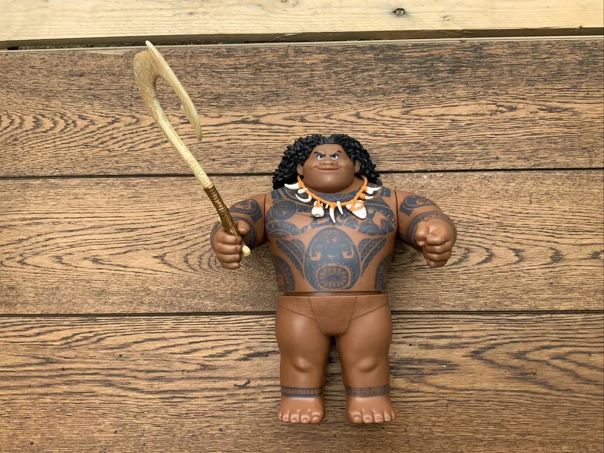 10 Moana Maui Figure with Fish Hook Disney Hasbro Big Demigod Doll 27cm.  #A