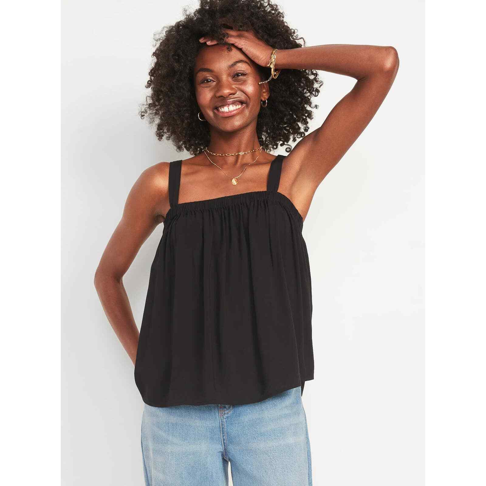 Old Navy Women's Tie-Back Cami Swing Blouse Sleeveless Black Size Small |  eBay