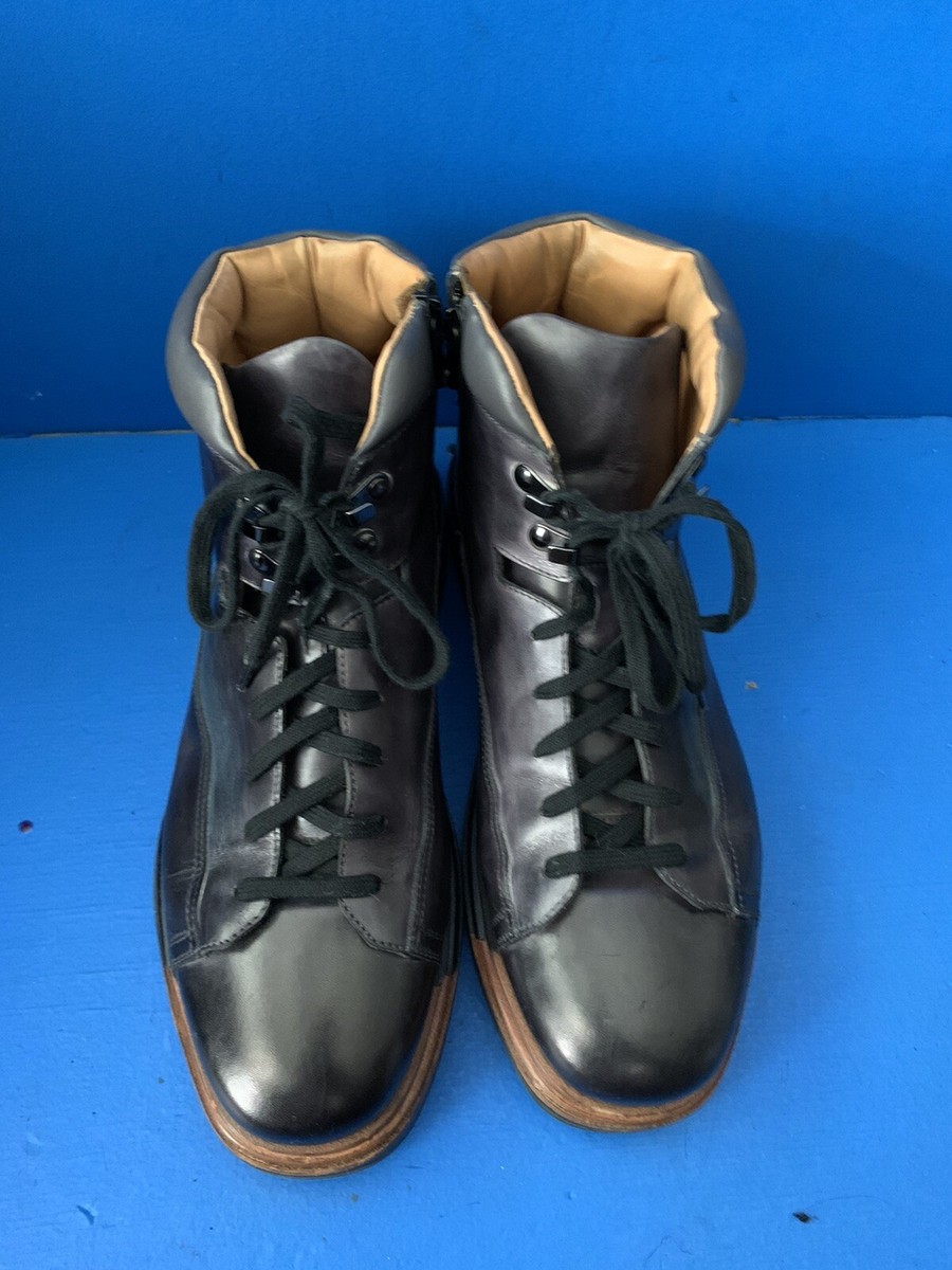 SANTONI EVEREST HIKING BOOT US 9.5 D DERBY BURNISHED NAVY  display picture 2