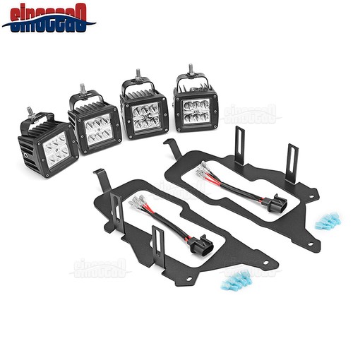 Fit Polaris General 1000 2016-2025 Cube LED Headlight Lights + Brackets Upgrade - Picture 7 of 7