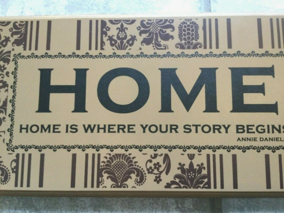 Letrero artesanal HOME "Home Is Where Your Story Begins" diseño Danielson de EE. UU. Foto 3 de 4