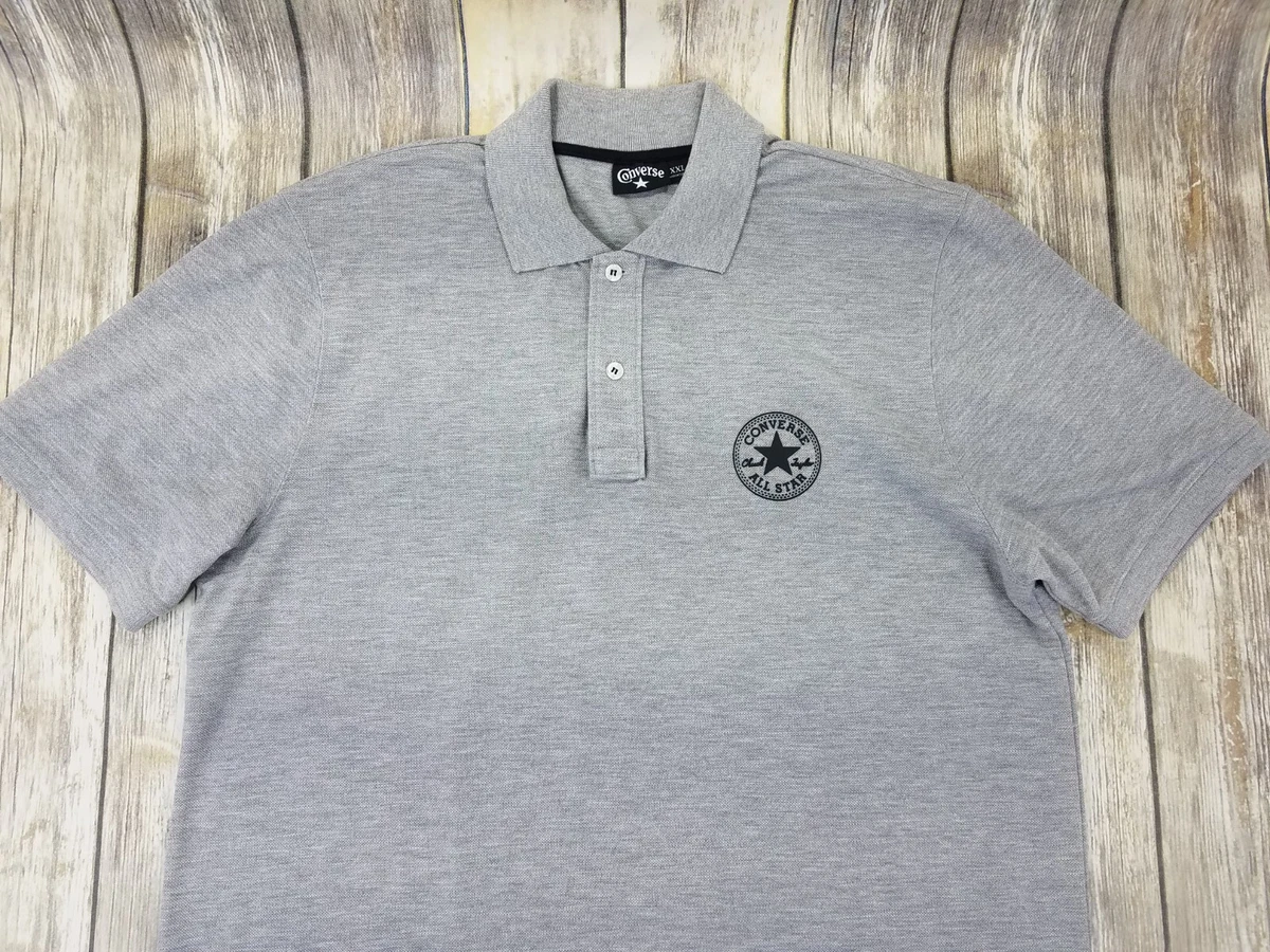 Converse Chuck Taylor All Star Classic Polo Shirt Mens 2XL Gray Sleeves | eBay