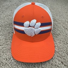 Clemson Tigers Hat Fan Favorite Sunrise Bar Stripes 3D Paw Logo Snapback Cap