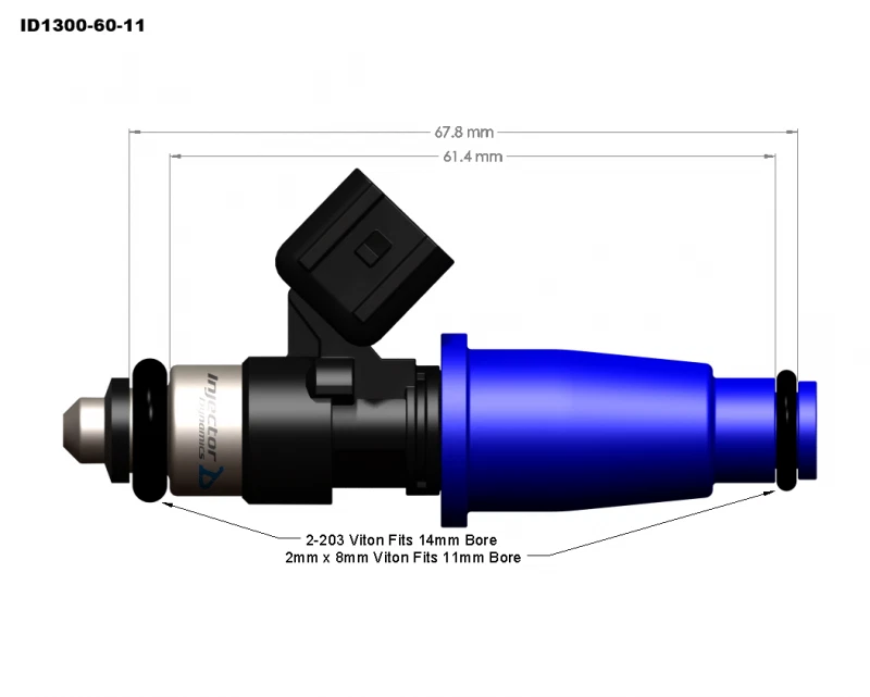 INJECTOR DYNAMICS ID1300 FUEL INJECTORS 2000-2005 TOYOTA CELICA GT / 1ZZ-FE - Image 2 of 2