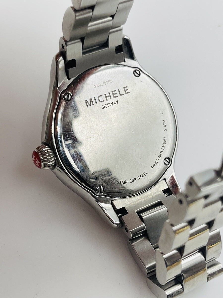 Michele Jetway Stainless Steel Diamond Quartz MOP Ladies  display picture 1