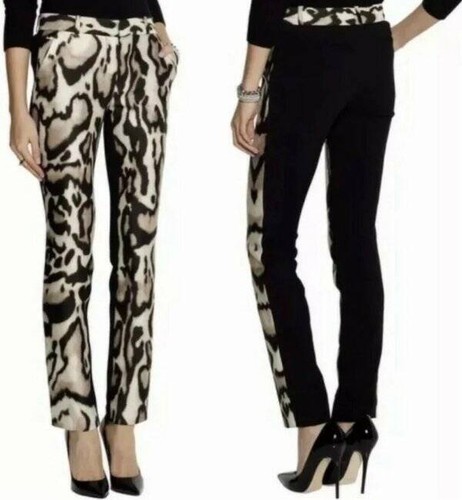 Pantaloni eleganti Mary Mikado nuovi senza etichette Diane Von Furstenberg taglia 6 leopardati davanti - Foto 2 di 2