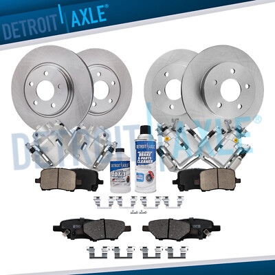 Front Rear Brake Rotors Pads Calipers for Chevy Malibu Pontiac G6 Saturn Aura