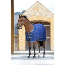 Weatherbeeta Fleece Cooler Standard Neck Horse Rugs - Dark Blue/Grey/White
