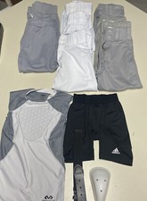 8 Baseball Pants Gray White McDavid Hex Chest Protector Adidas Sliding Shorts XS