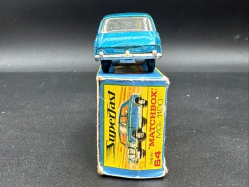 Vintage Lesney Matchbox Superfast #64 BLUE MG 1100 Original Box COMPLETE many ++ - Picture 4 of 8