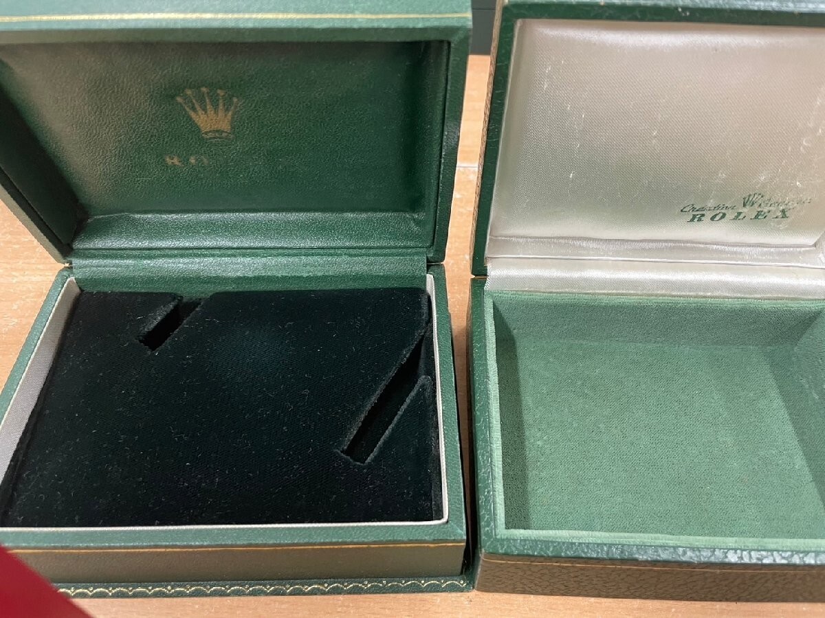 VINTAGE GENUINE ROLEX watch box case 3 set wood leather