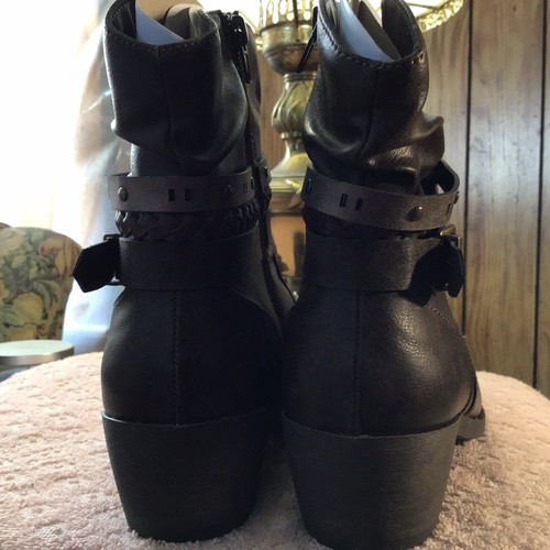 Women’s Jelly Pop Dark Brown Ankle Boots Size 8.5W Embellished Nice! - Picture 6 of 8