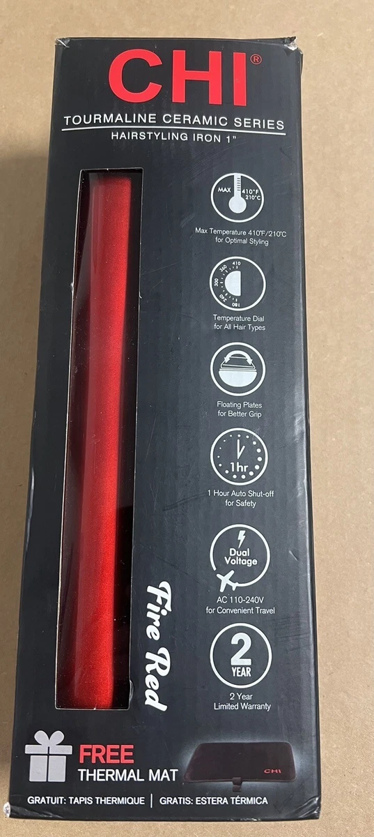 Chi fire red top tourmaline ceramic flat iron