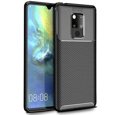 Hülle für Huawei Mate 20 Schutzhülle Silikon Case Schwarz Cover Carbon Optik