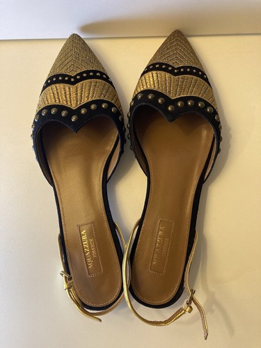 $795 NWoT Aquazzura Milanese Ballet Pointed Flats SzEU 30 Italy Women Sling Back - Picture 8 of 19