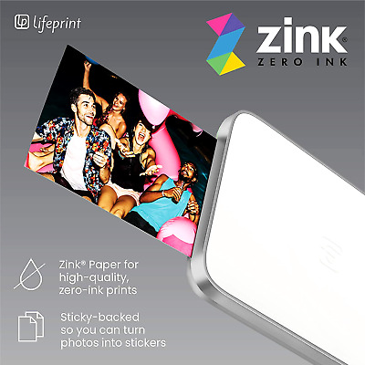 Lifeprint 3x4.5 Portable Photo Video Printer for iPhone Android Zink 
