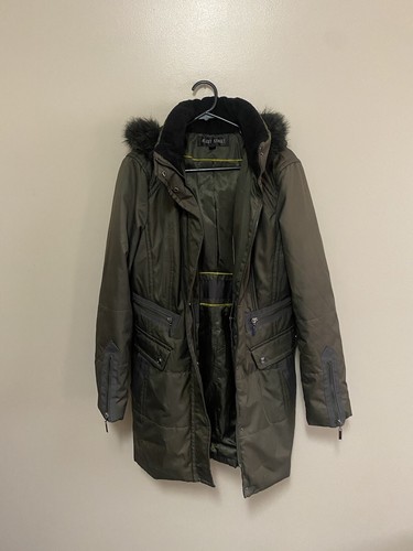Fleet Street Womens Winter Coat Jacket Dark Khaki Size Large - Picture 2 of 13