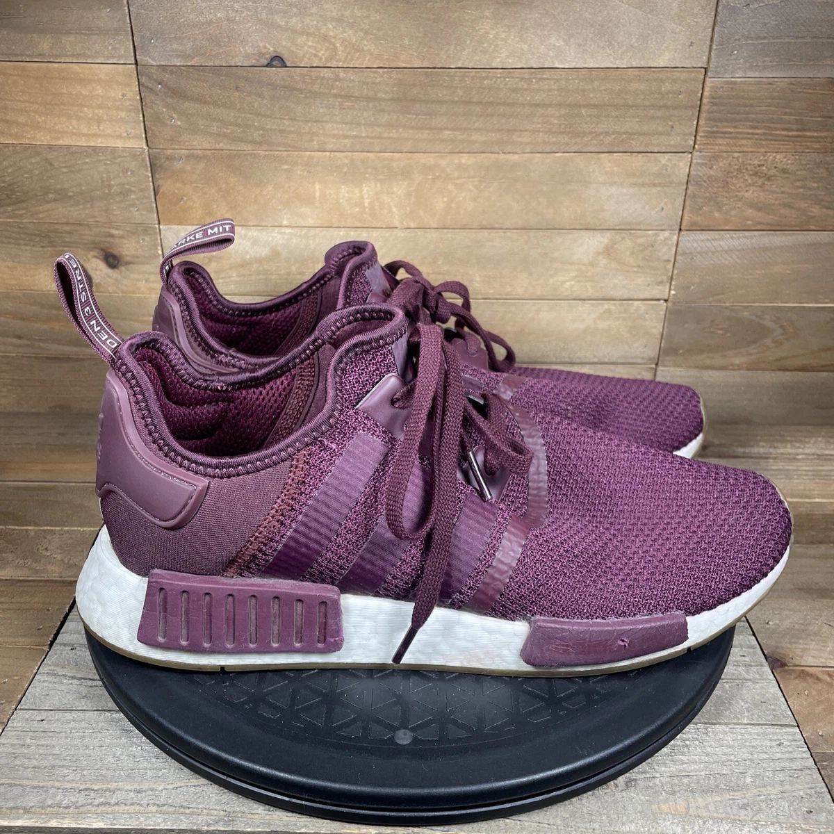 Adidas Mens Size 12 NMD R1 Maroon Gum Collegiate Burgundy EG2937