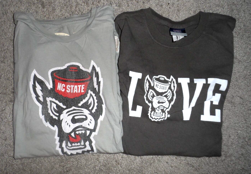 Nice MV Sport lot of 2 gray NC State short sleeve shirts men's size M