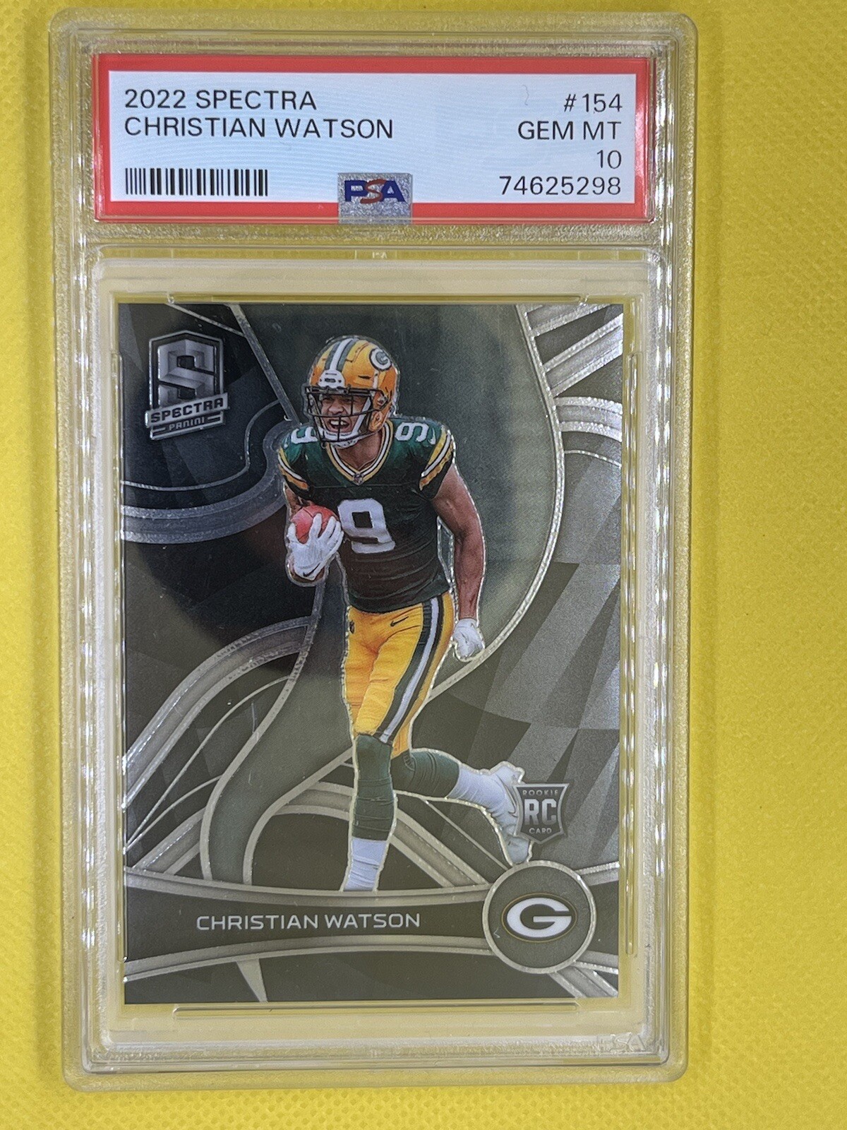 2022 Panini Spectra - Rookies #154 Christian Watson (RC) Packers PSA 10