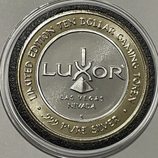 Luxor King Tut Pharaoh Vegas Casino Gaming Token .999 Fine Silver Strike Round