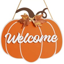 Fall Decorations for Home   3D Wooden Pumpkin Welcome Sign