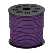 98 Yd x 2.6mm Flat Leather String Cord Faux Suede Cord Leather Strip Dark Purple