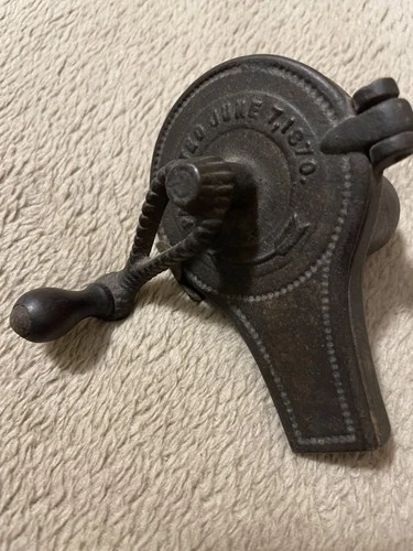 NUTMEG GRINDER GRATOR ANTIQUE CAST IRON KITCHEN SPICE TOOL PATENT JUNE 7, 1870