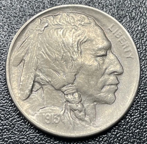 1913-D Buffalo Nickel 5C Type 1 AU About Uncirculated