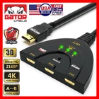 4K HDMI 2.0 Cable Auto Switch Switcher Splitter Adapter 3 In to 1 Out Devices