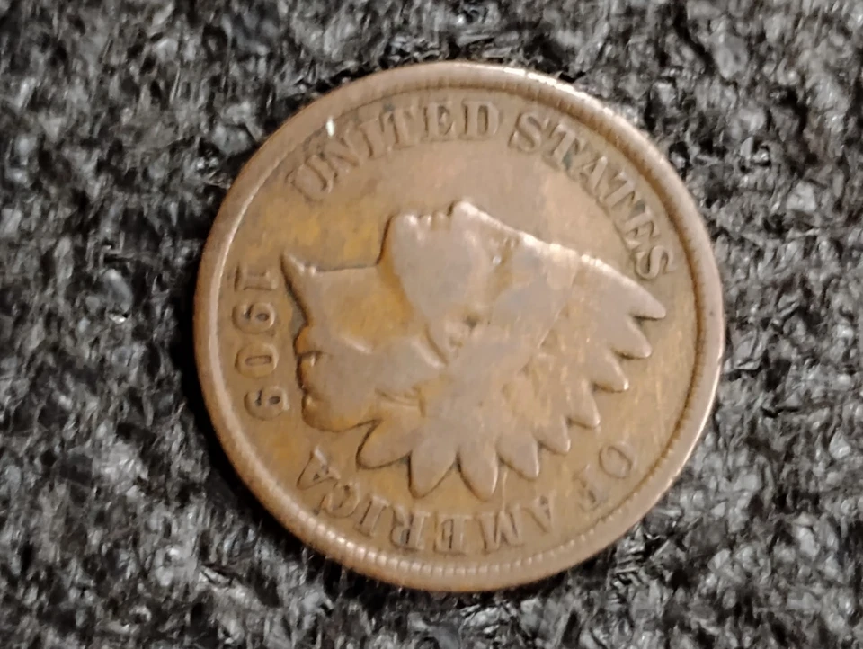 1909 centavo de cabeça de índio com um PASSO: grampo ou fio batido no reverso 👍 - Imagem 2 de 4