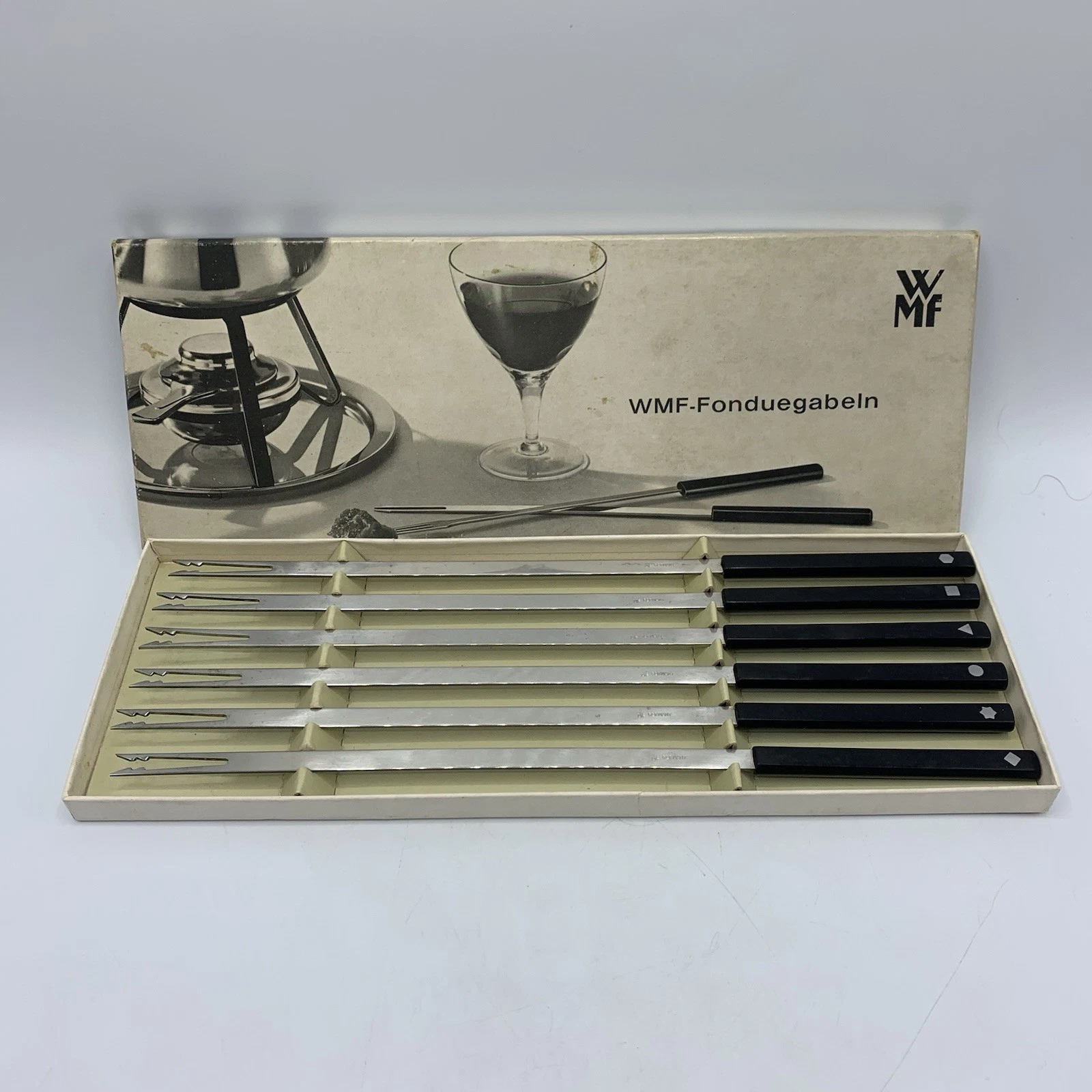 Fondue Fork Set WMF Fonduegabeln Germany MCM With Box Vintage Kitchenware 1960s