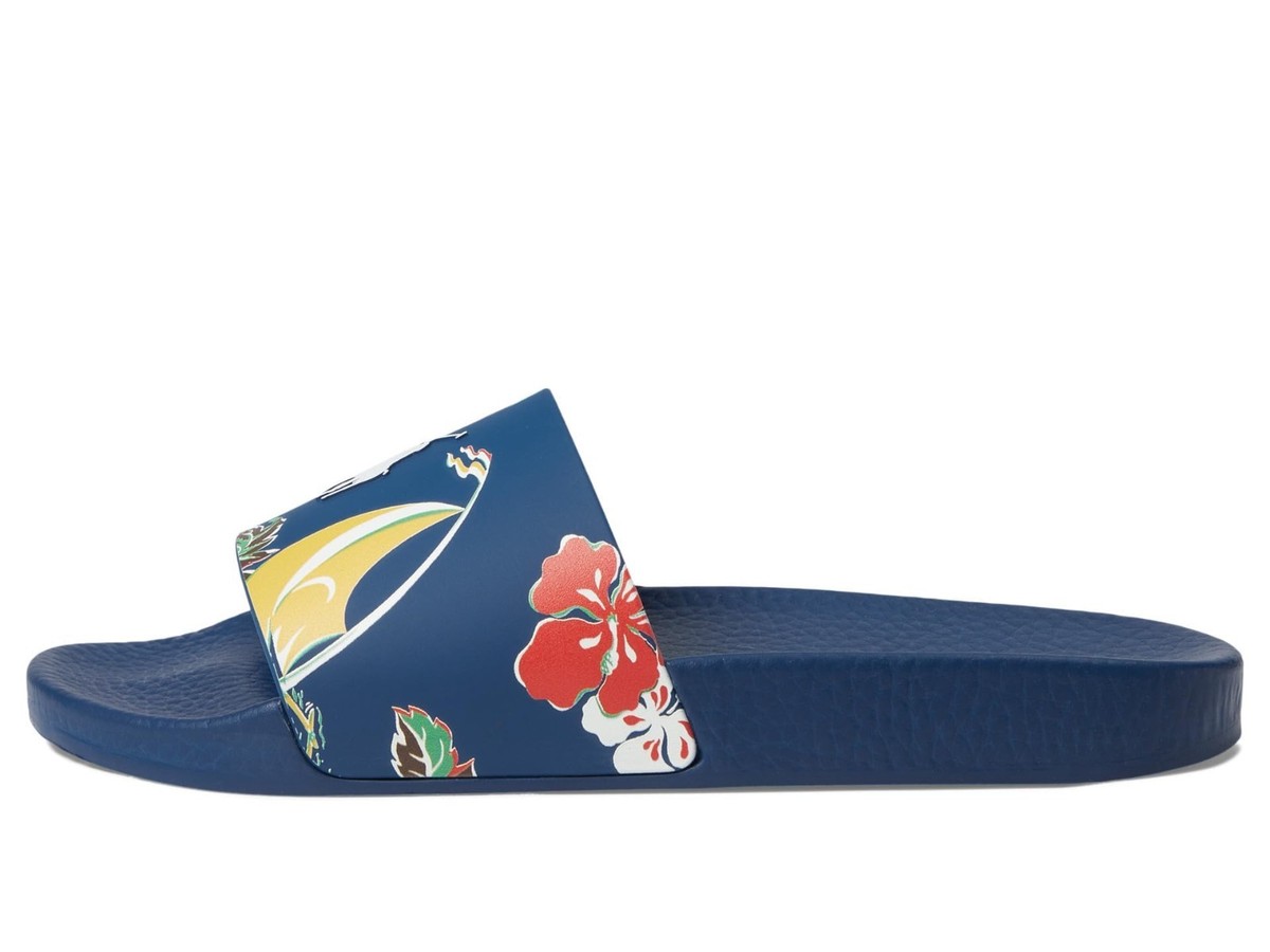 New Polo Ralph Lauren Men\'s Slide Sandals Size 14 Blue Tropical Floral Casual Polo Ralph Lauren Bolt Floral Flip Flip | Mercari main image 2