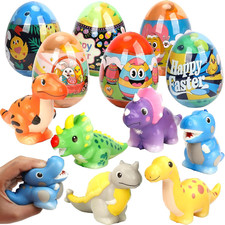 6 Pack Jumbo Easter Eggs Filled with Dinosaur Slow Rising Squeeze Toys