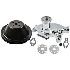 For Small Block Chevy 350 Chrome Short Water Pump Single Groove Steel Pulley