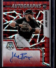 2022 Panini Mosaic Jake Burger Red Mosaic Prizm RC Auto White Sox