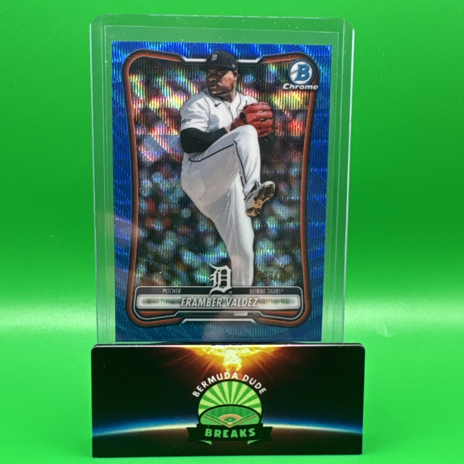 2026 Bowman Chrome Framber Valdez Blue Wave Refractor Bookend 87/150  Tigers
