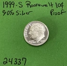 1999 S Roosevelt Dime Gem DCam Proof 90% Silver