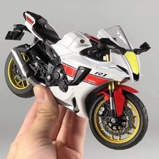 Yamaha YZF-R1M 1:12 Diecast Motorcycle Model   White Alloy Racing Bike Toy Gift