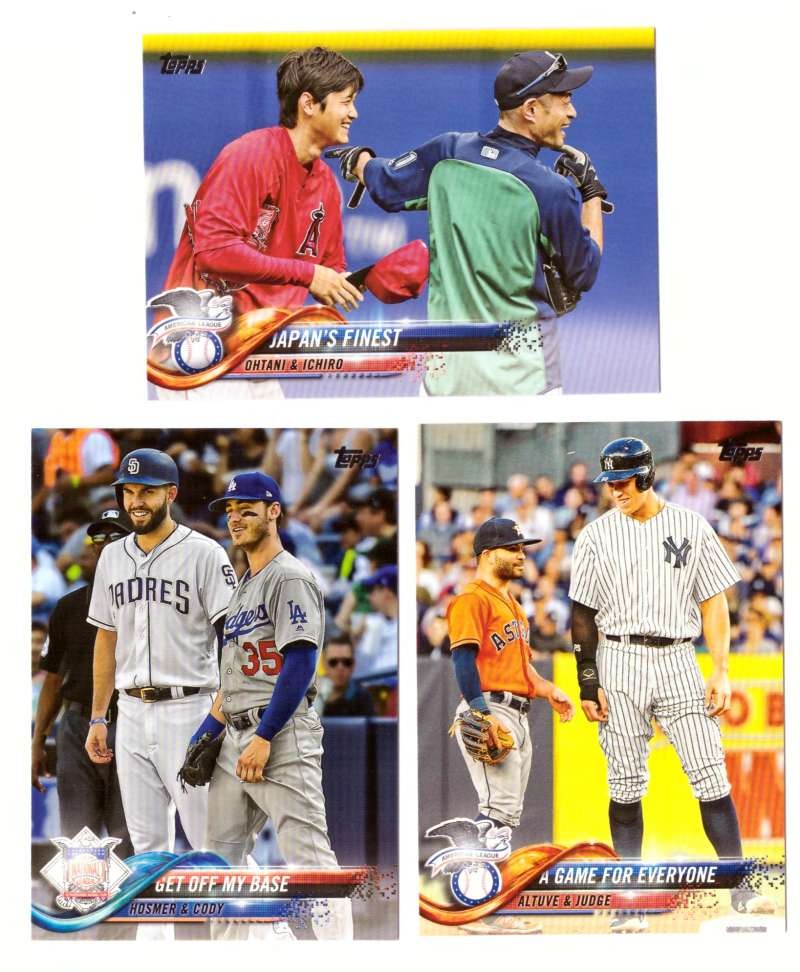 2018 Topps Update Combo Cards 3 cards Aaron Judge, Shohei Ohtani, Ichiro Suzuki