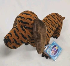 Ganz Webkinz STACHE DACH Dog Plush HM795 Dachshund Weiner w/ Sealed Unused Code