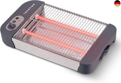 Flat toaster for all types of bread and baked goods with 600 W power, toast time